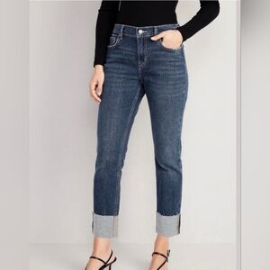 Old Navy Mid-Rise Dark-Wash Boyfriend Jeans Size: 24 NWT